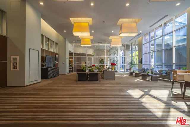 a view of a terrace with seating space