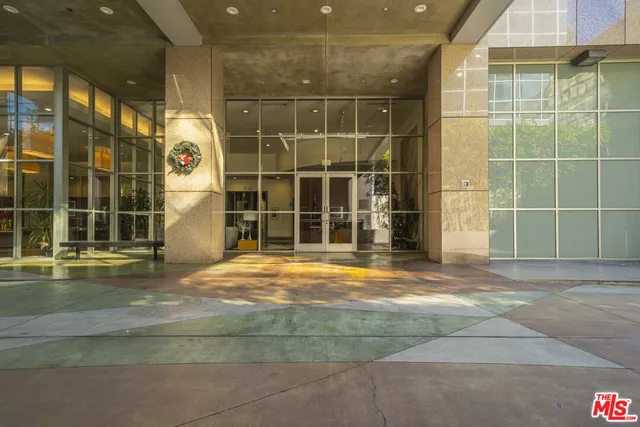 a view of empty room with a bathroom