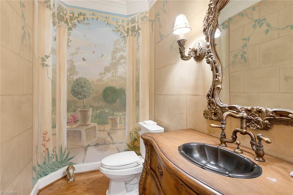 4237 Rock Bridge Road High Point, NC 27262 - Photo 19 of 30 Main level powder room with handpainted mural.