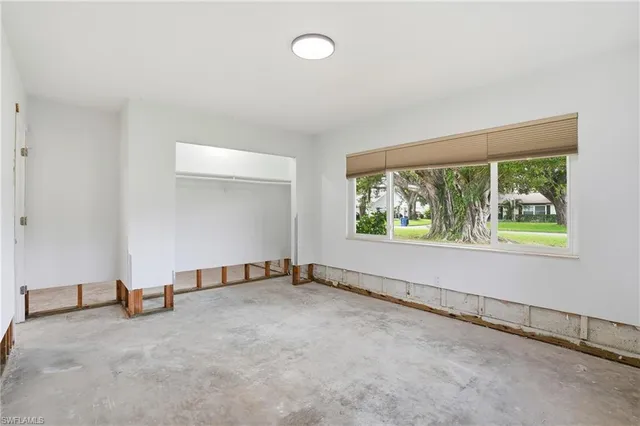 an empty room with a window