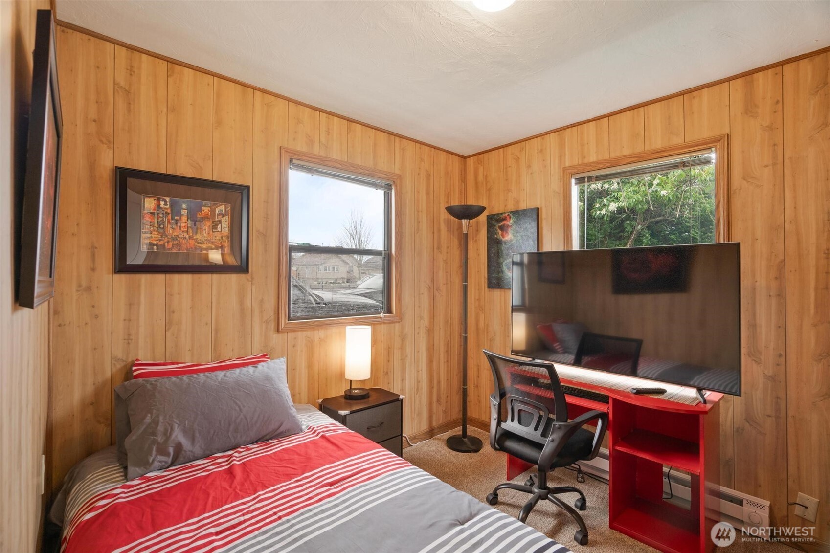 211 30th Street Hoquiam, WA 98550 - Photo 14 of 24 a bedroom with a bed and a window