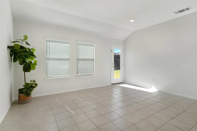 a view of a living room with a hallway