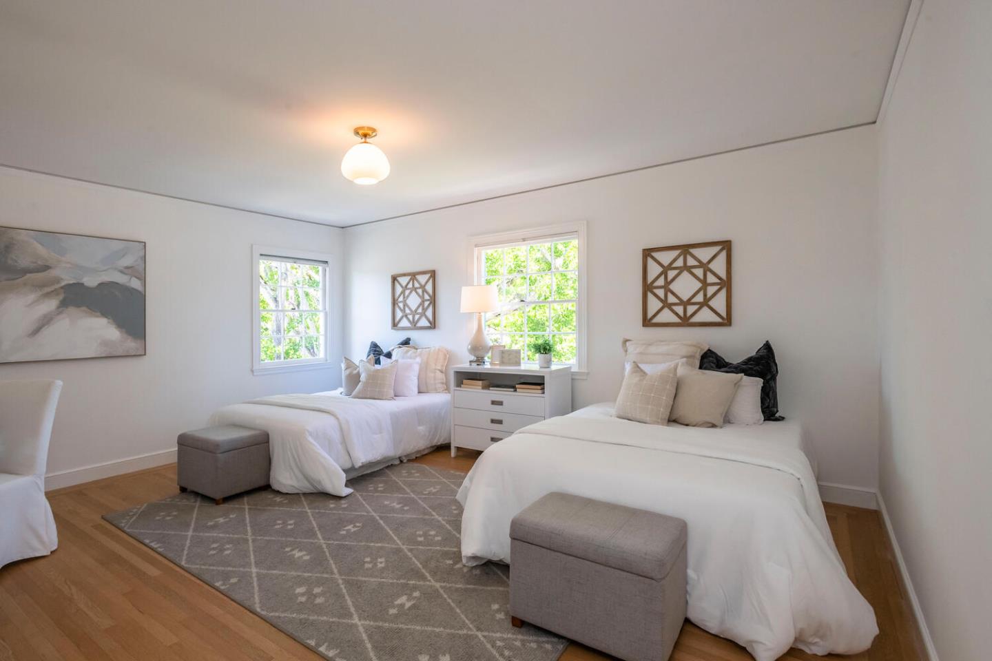 7 Windsor Drive Hillsborough, CA 94010 - Photo 26 of 57 a bedroom with two beds and a window