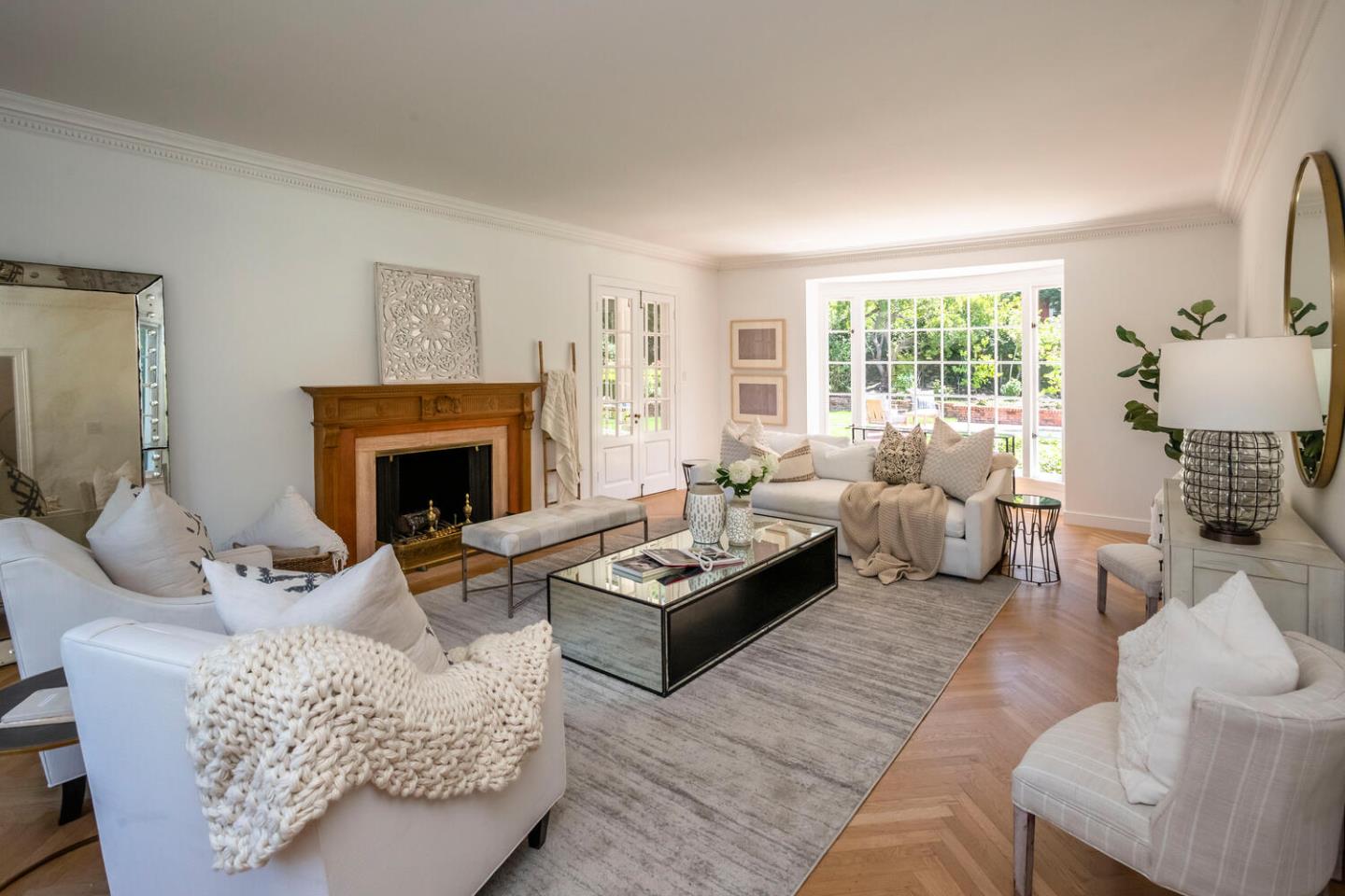 7 Windsor Drive Hillsborough, CA 94010 - Photo 6 of 57 a living room with furniture and a fireplace