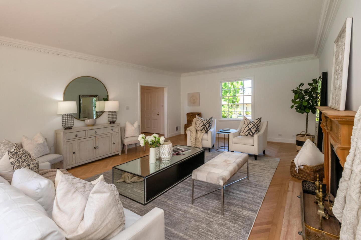 7 Windsor Drive Hillsborough, CA 94010 - Photo 8 of 57 a living room with furniture and a large window