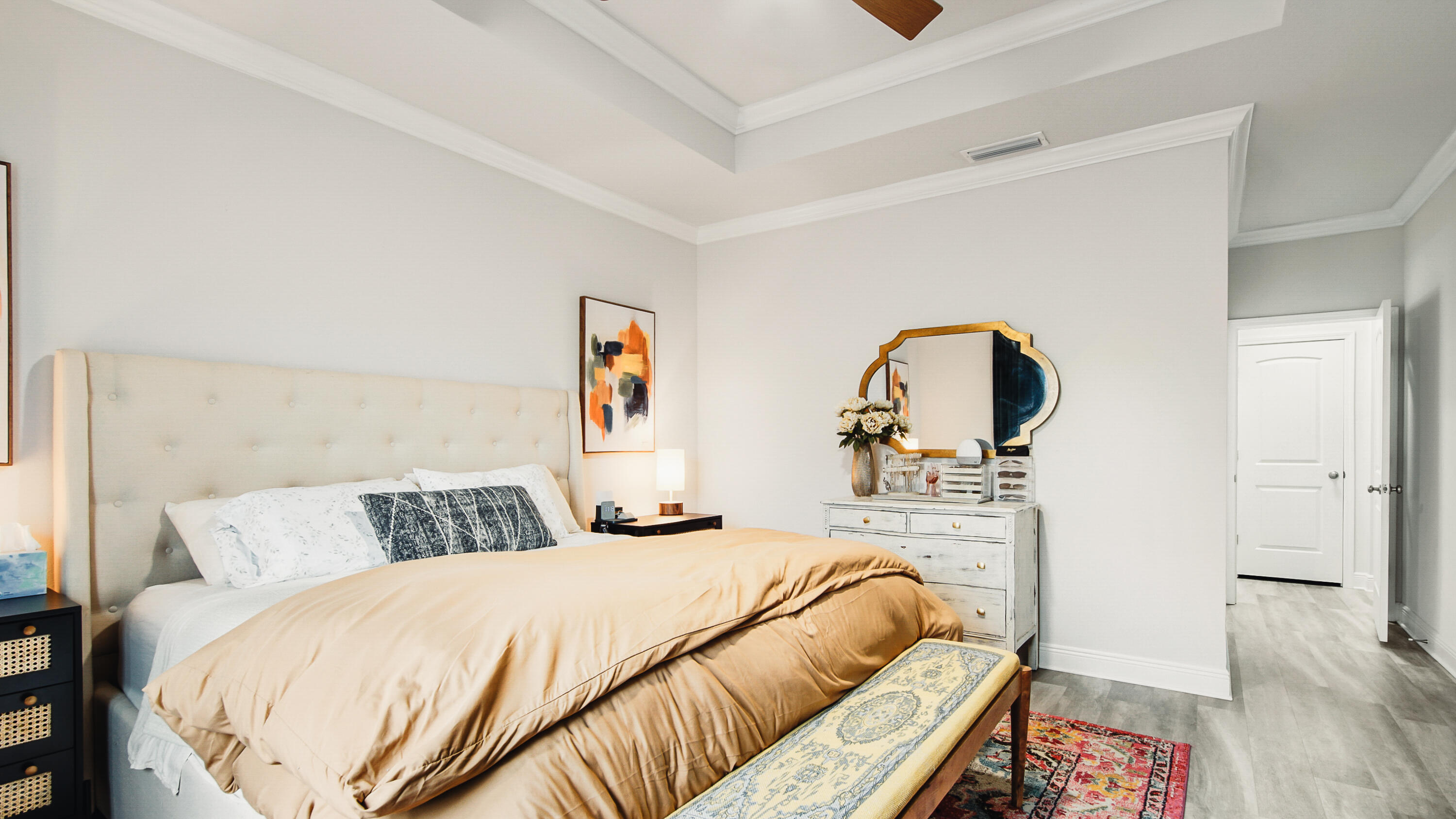 38 Norwich Road Freeport, FL 32439 - Photo 15 of 42 a bedroom with a bed and wooden floor