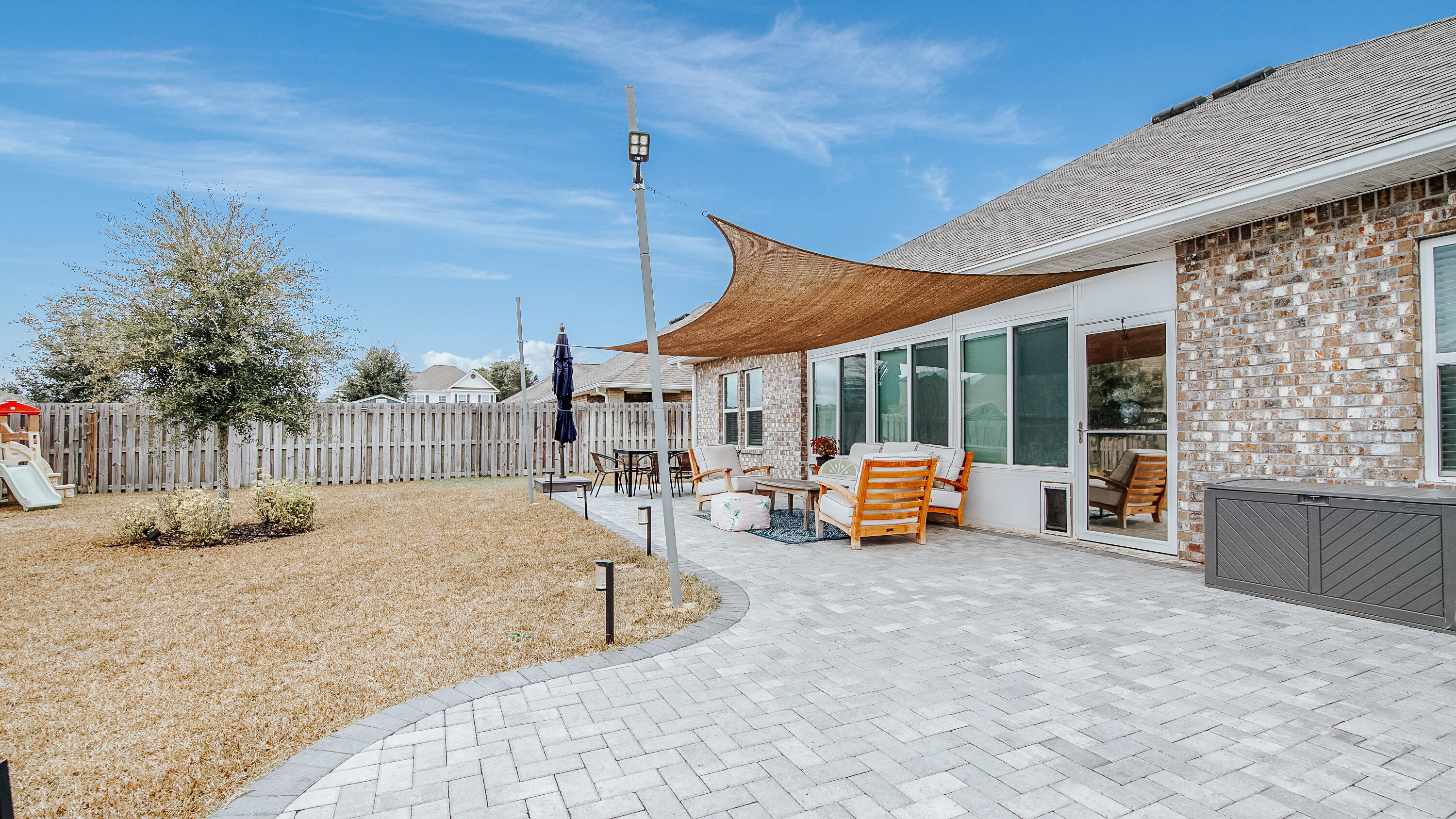 38 Norwich Road Freeport, FL 32439 - Photo 34 of 42 a view of the back of a house with a patio
