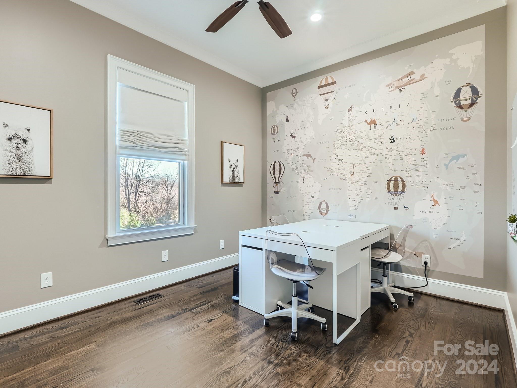 2926 Dodsworth Drive Cramerton, NC 28032 - Photo 17 of 33 a workspace with wooden floor and a window