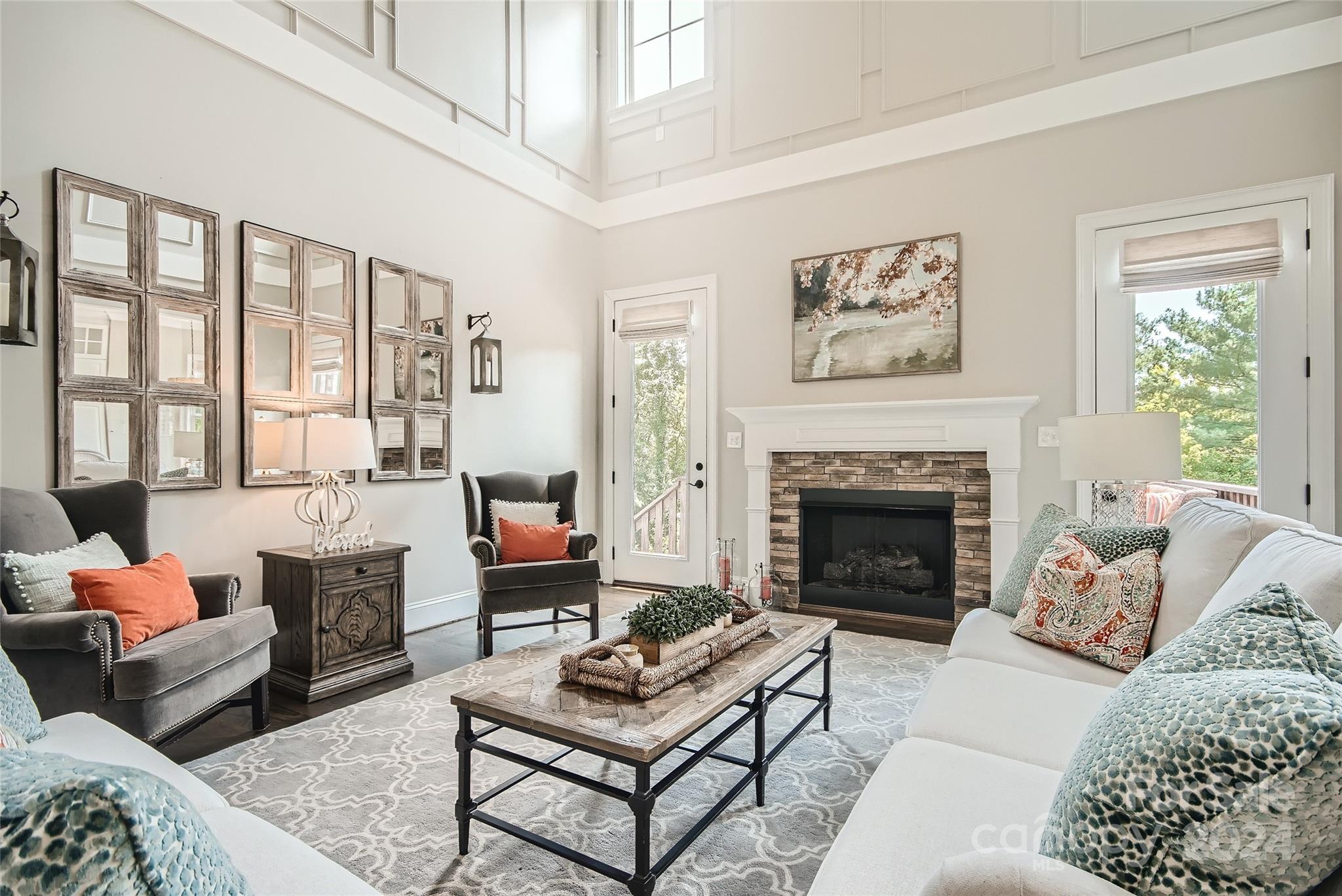 2926 Dodsworth Drive Cramerton, NC 28032 - Photo 6 of 33 a living room with furniture and a fireplace