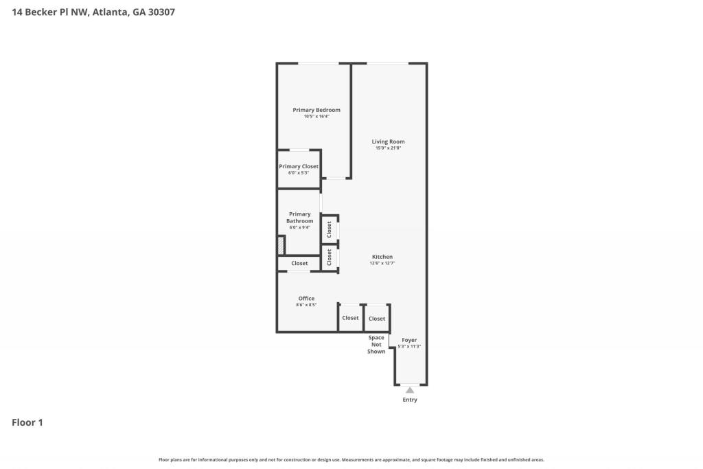 14 Becker Place Northwest Atlanta, GA 30307 - Photo 19 of 24 a picture of a floor plan