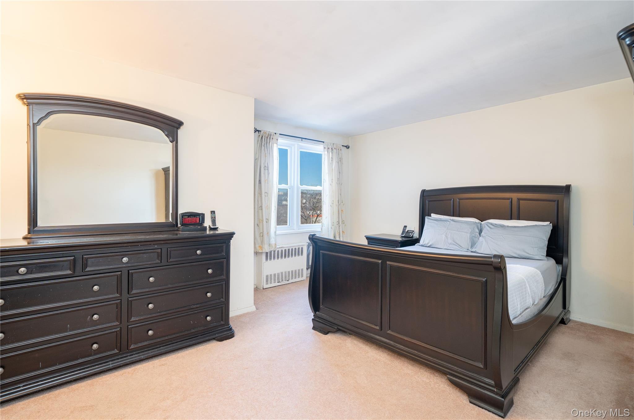 495 Odell Avenue, Unit 8R Yonkers, NY 10703 - Photo 13 of 27 Bedroom featuring light carpet and radiator heating unit