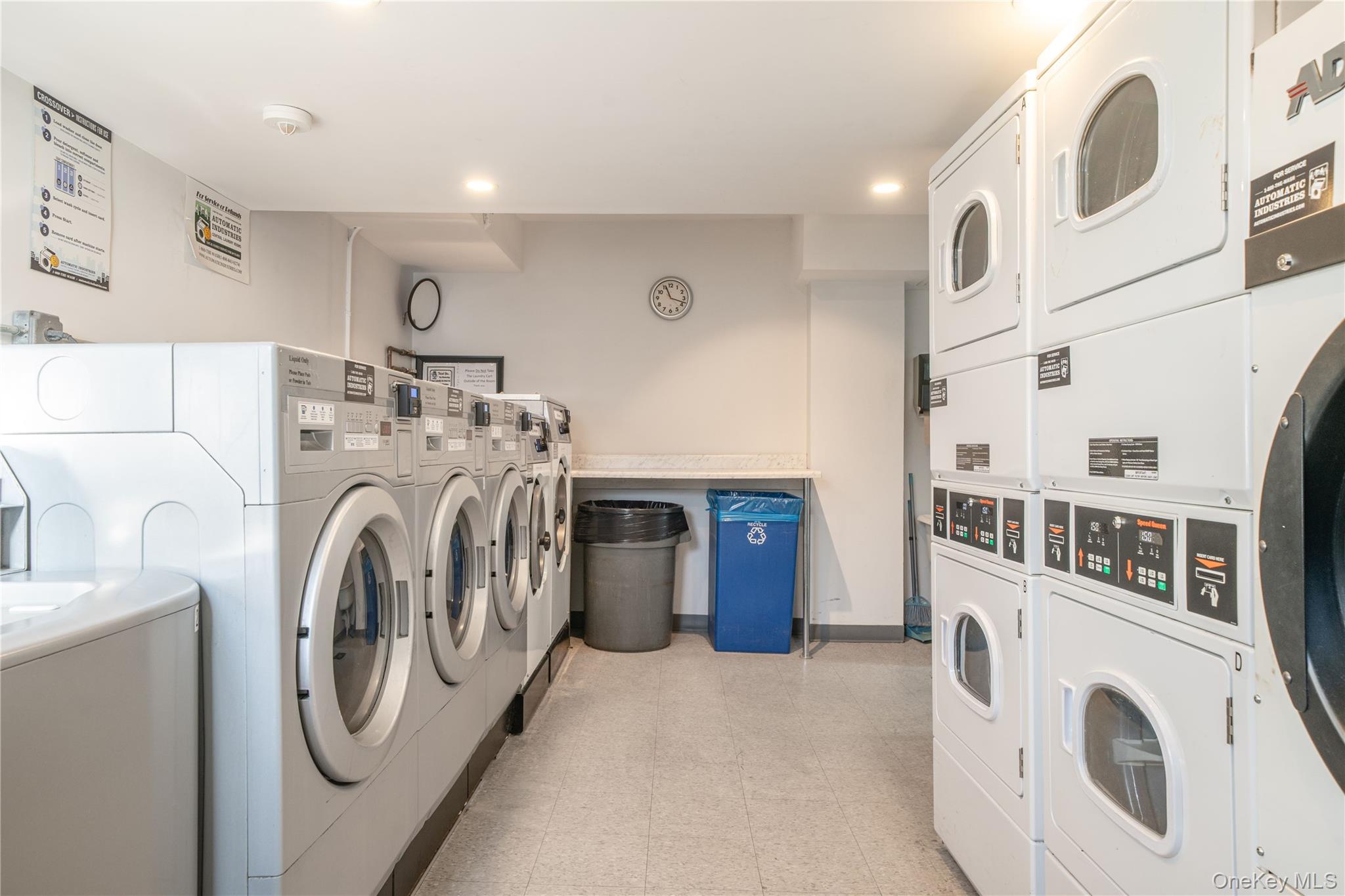 495 Odell Avenue, Unit 8R Yonkers, NY 10703 - Photo 22 of 27 Shared laundry room featuring stacked washer / dryer, independent washer and dryer, and recessed lighting