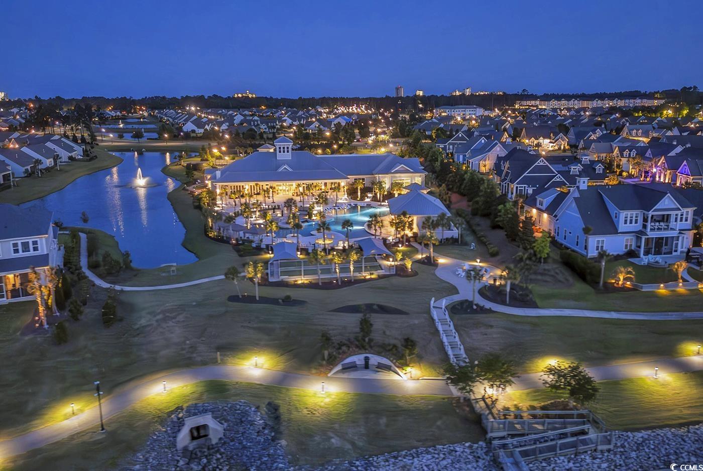 6013 Tramonto Street Myrtle Beach, SC 29577 - Photo 38 of 40 Aerial view at night of a water view