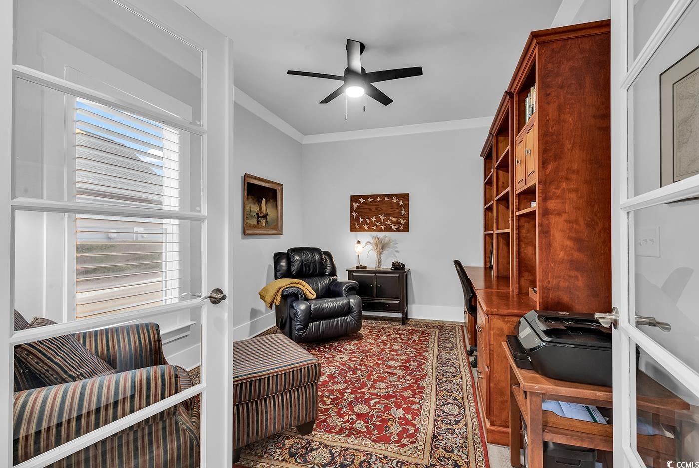 6013 Tramonto Street Myrtle Beach, SC 29577 - Photo 4 of 40 Office space featuring crown molding and ceiling fan