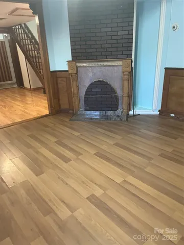 a view of a fireplace