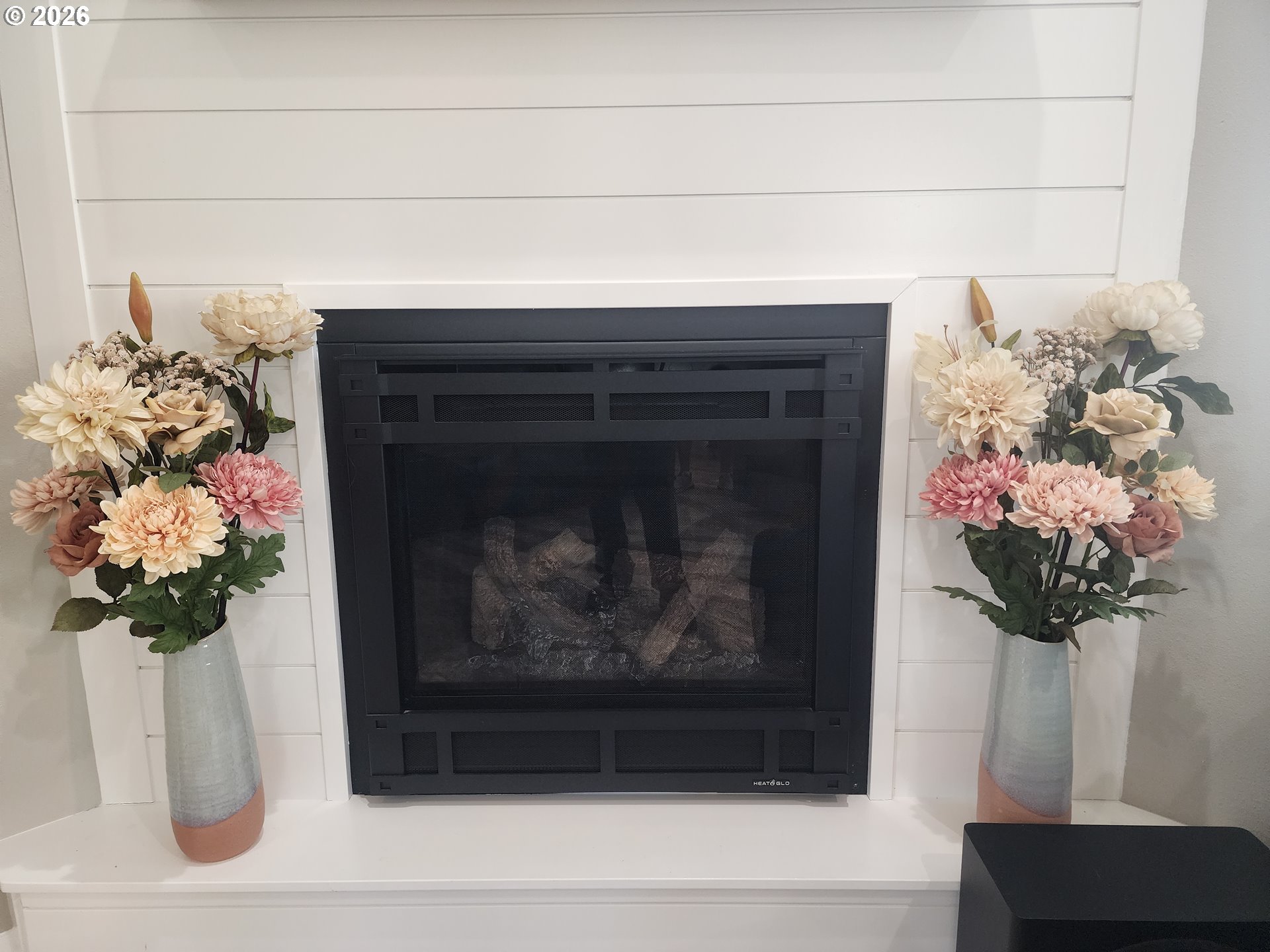 845 1st Street Gervais, OR 97026 - Photo 12 of 29 a living room with a fireplace and a potted plant