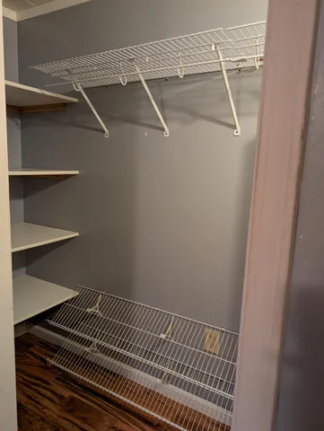 a view of a room with rack on the wall