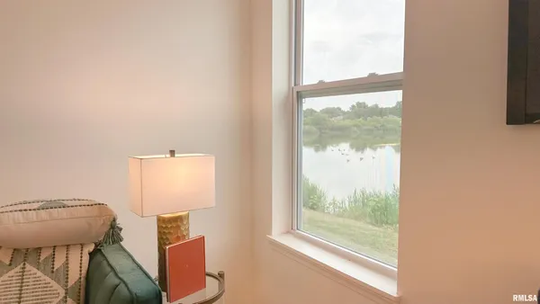 a view of a room with a window