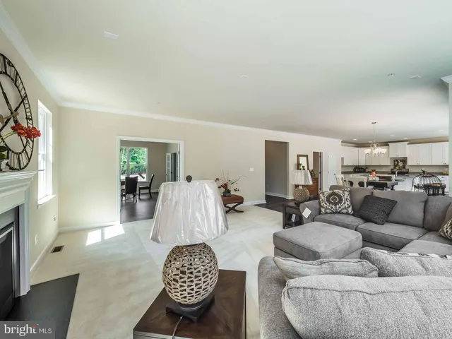 a living room with furniture rug and wooden floor