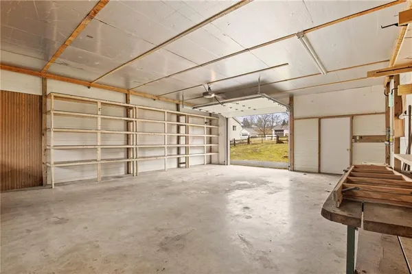 a view of a indoor garage