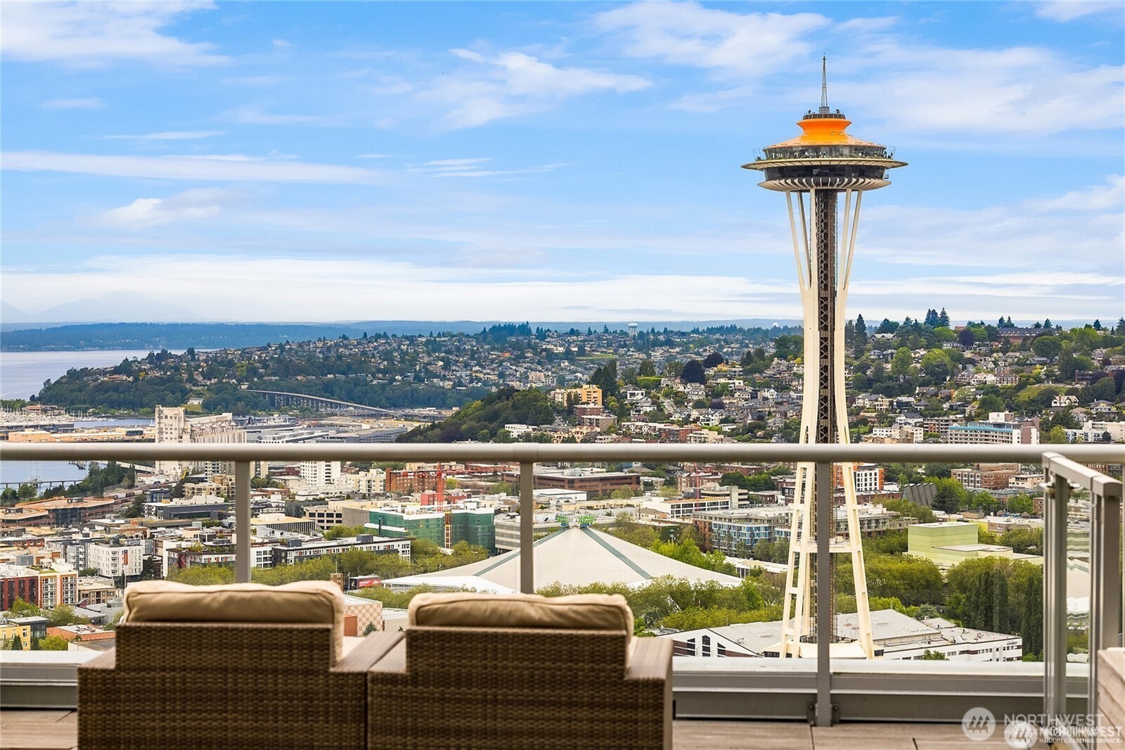 583 Battery Street, Unit 3103N Seattle, WA 98121 - Photo 38 of 39 a view of a city from a balcony with seating space
