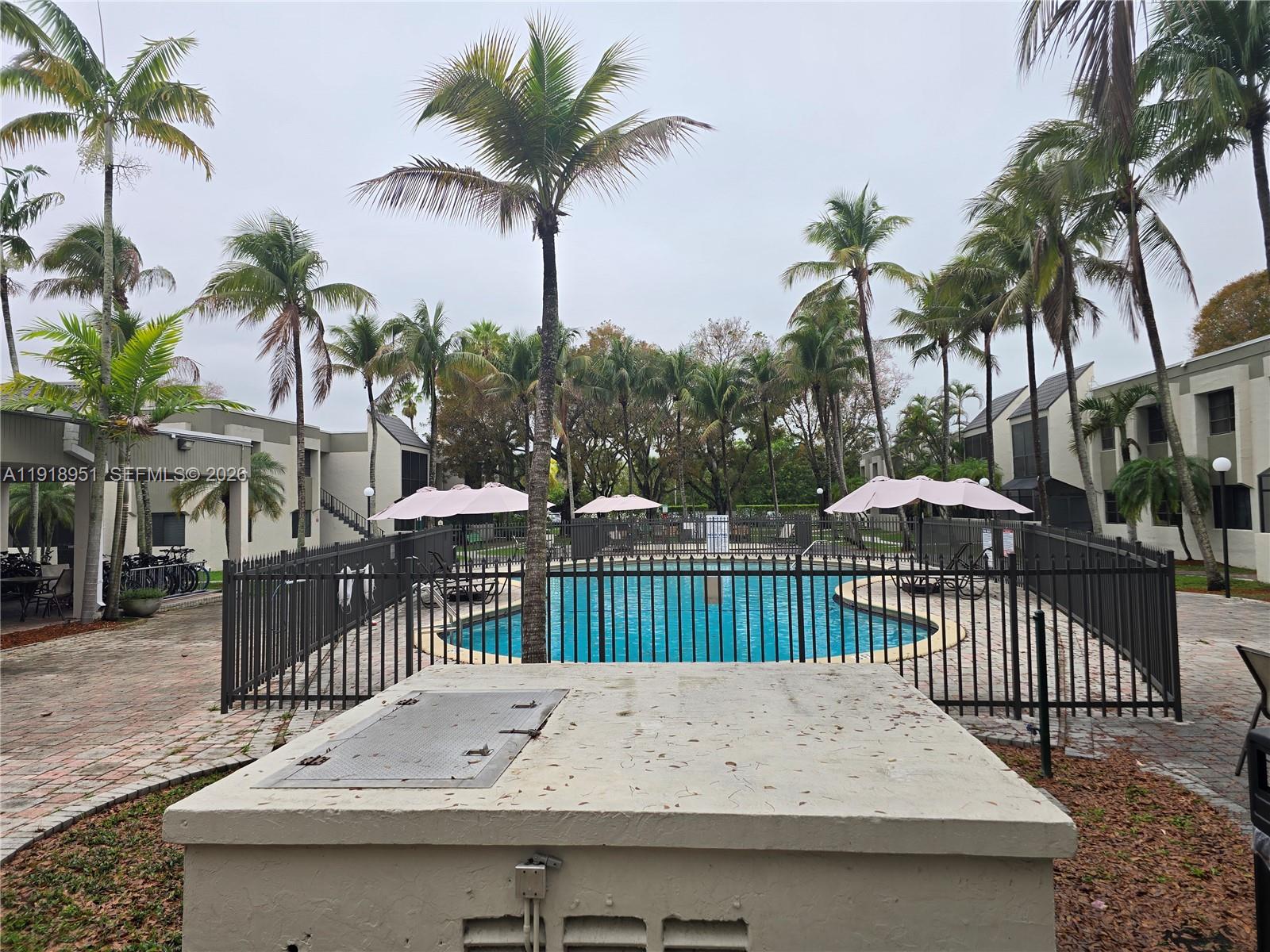 7925 Southwest 104th Street, Unit 201E Miami, FL 33156 - Photo 6 of 32 a view of a wooden deck with a palm tree
