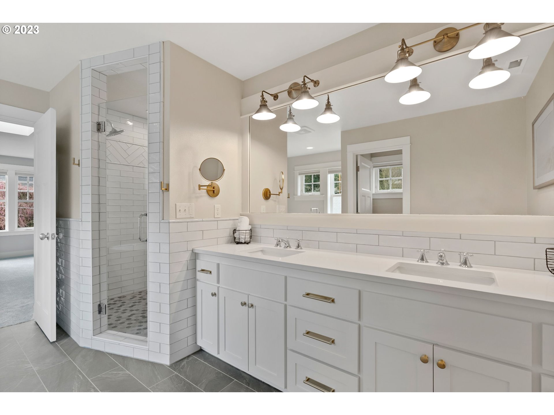 2126 Northwest 32nd Avenue Portland, OR 97210 - Photo 22 of 48 a bathroom with a sink vanity and a mirror