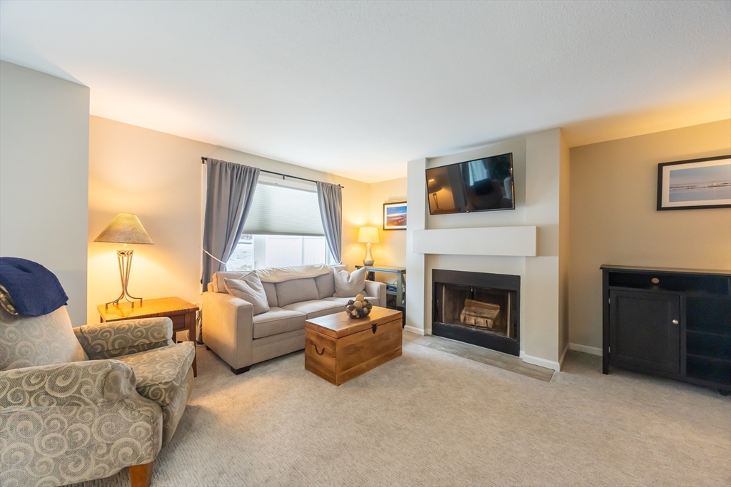 99 Stone Ridge Road, Unit 99 Franklin, MA 02038 - Photo 15 of 39 a living room with furniture a fireplace and a flat screen tv