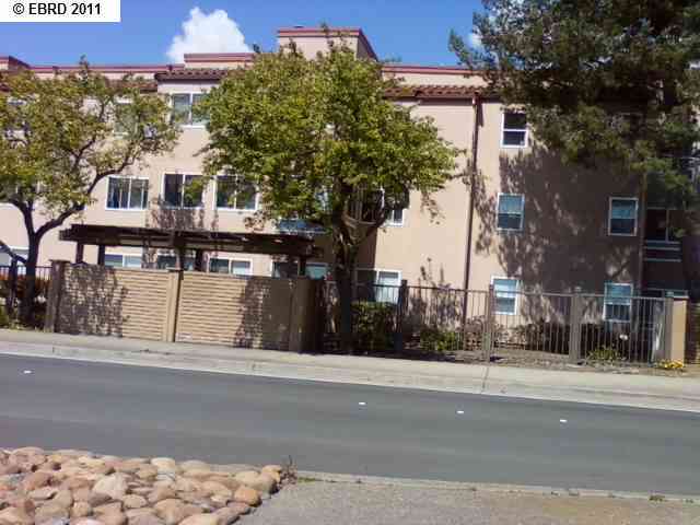 front view of a building with a street