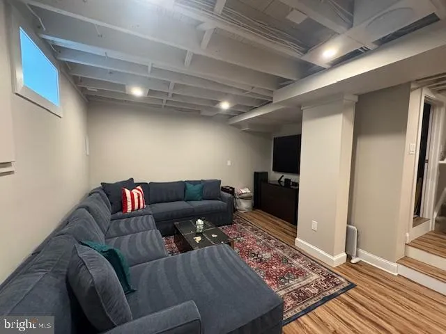 a living room with furniture