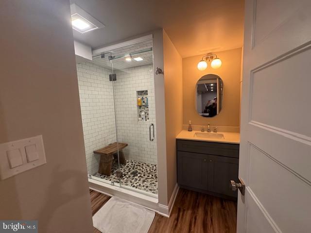 214 West Redman Avenue Haddonfield, NJ 08033 - Photo 20 of 22 a bathroom with a sink and mirror