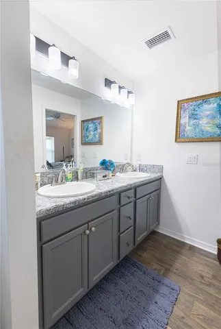 a bathroom with a sink and a shower