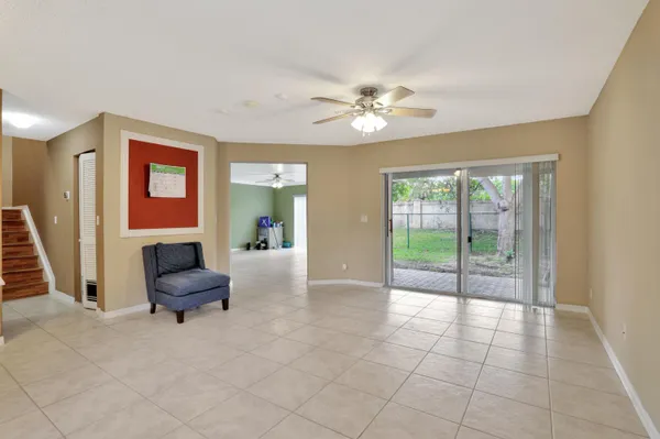 a living room with furniture