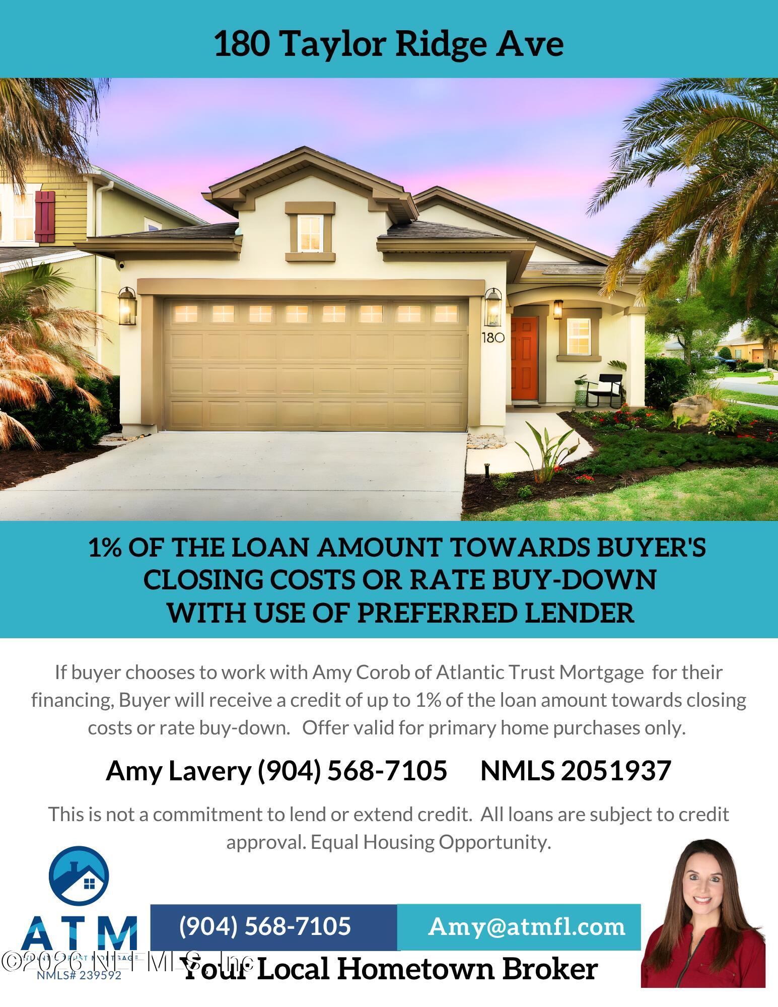 180 Taylor Ridge Avenue Ponte Vedra, FL 32081 - Photo 53 of 88 Lender Incentive Flyer