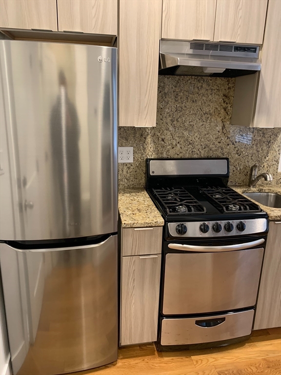 21 5th Street, Unit 20 Chelsea, MA 02150 - Photo 4 of 12 a close view of a stove top oven and cabinets