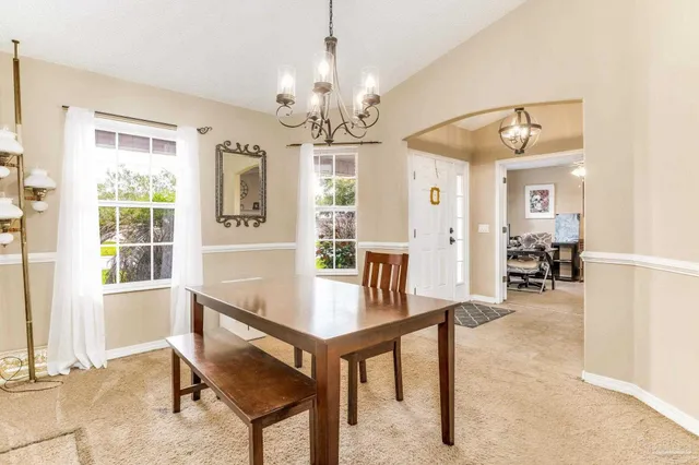 a view of a porch with seating space