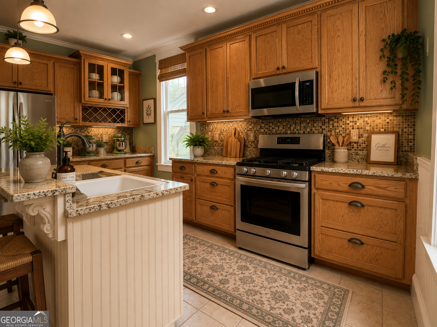 316 West Church Street Fort Valley, GA 31030 - Photo 17 of 28 a kitchen with a stove and a microwave