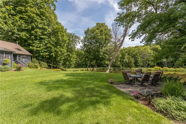 a view of a house with a backyard