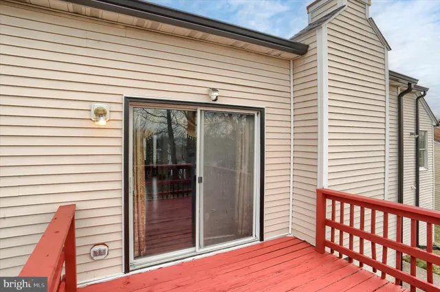 a porch with seating space