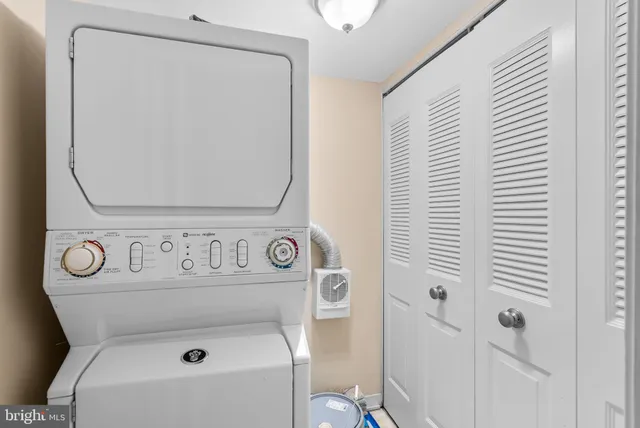 a utility room with a washer and dryer