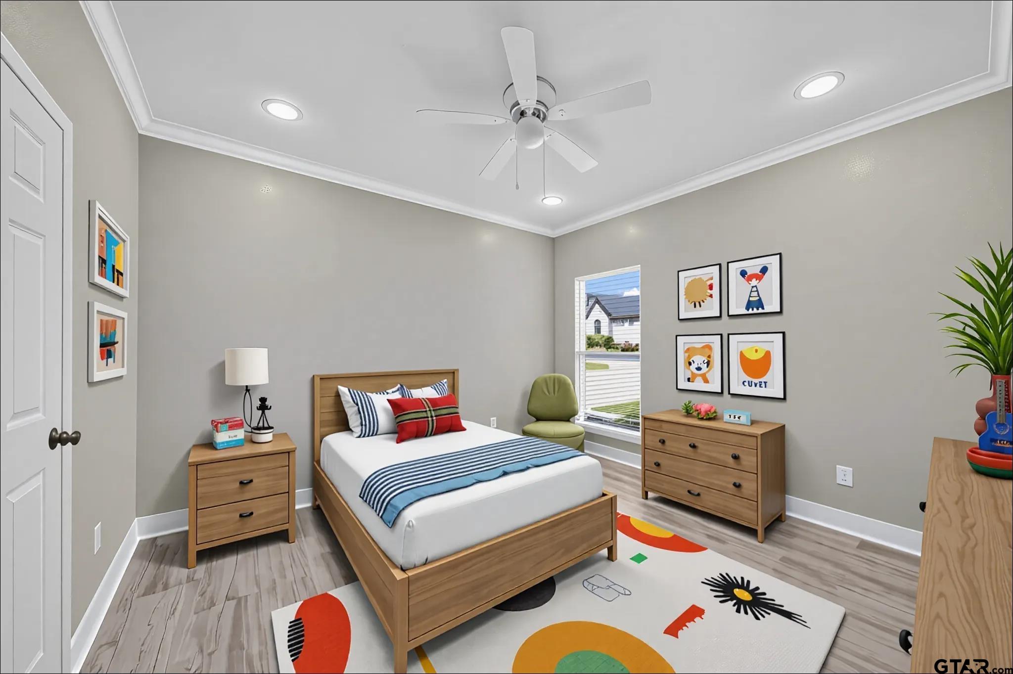 23001 Red Azalea Lane Lindale, TX 75771 - Photo 22 of 35 a bedroom with furniture and wooden floor