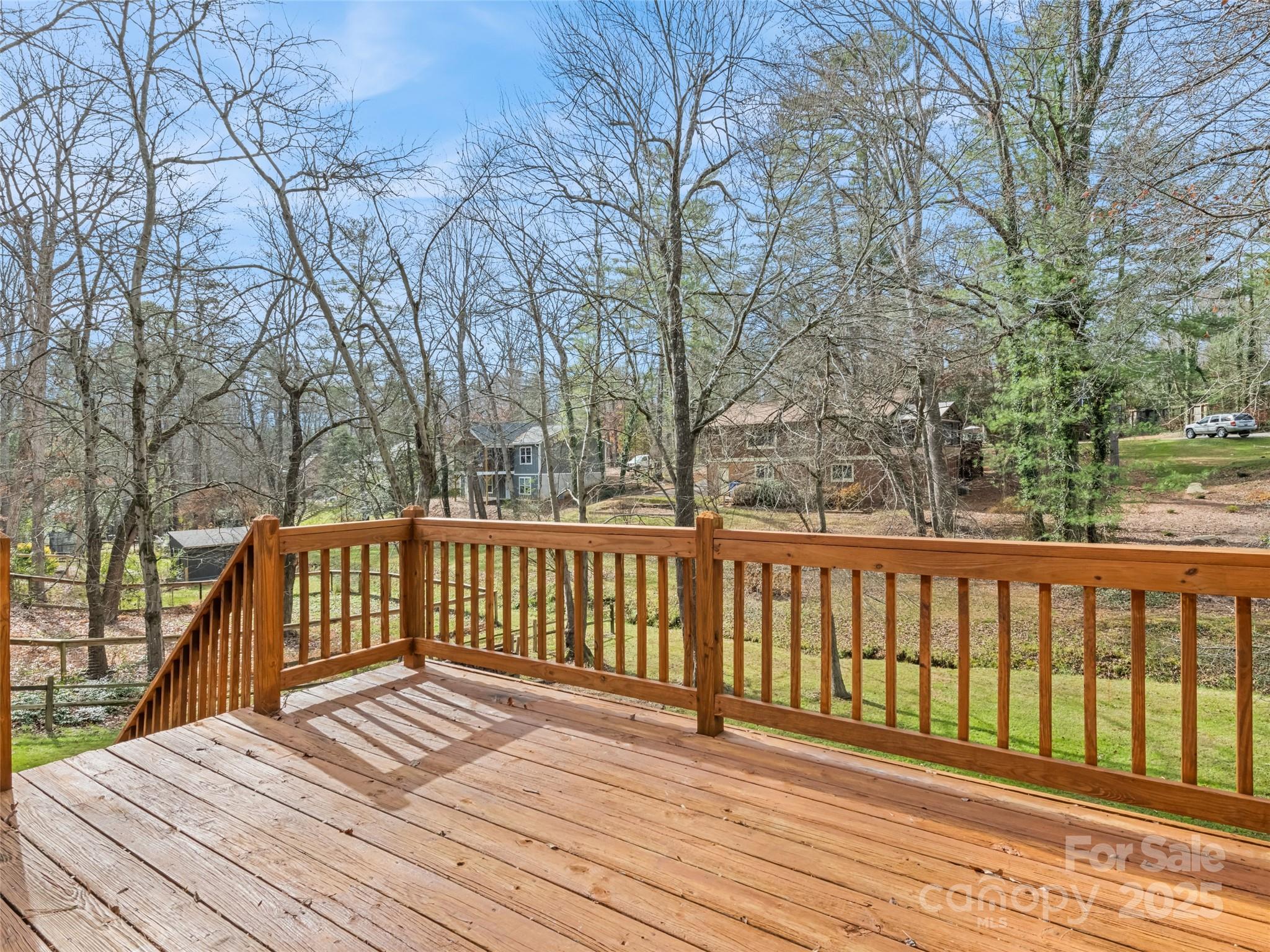 10 New Bern Drive Fletcher, NC 28732 - Photo 24 of 30 a view of backyard with wooden floor and fence