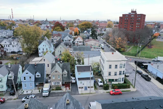 an aerial view of multiple house