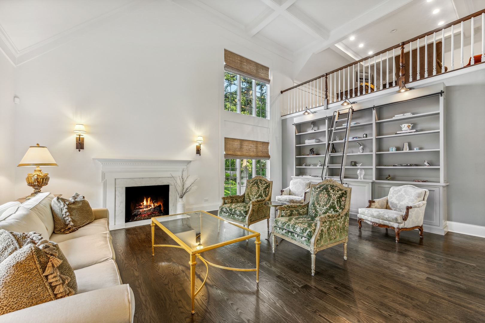 202 Burr Ridge Club Burr Ridge, IL 60527 - Photo 5 of 31 a living room with furniture a fireplace and a large window