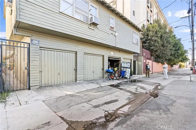 a car parked in front of a building