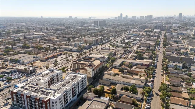 an aerial view of a city with lots of residential buildings