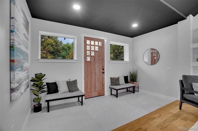 a living room with furniture