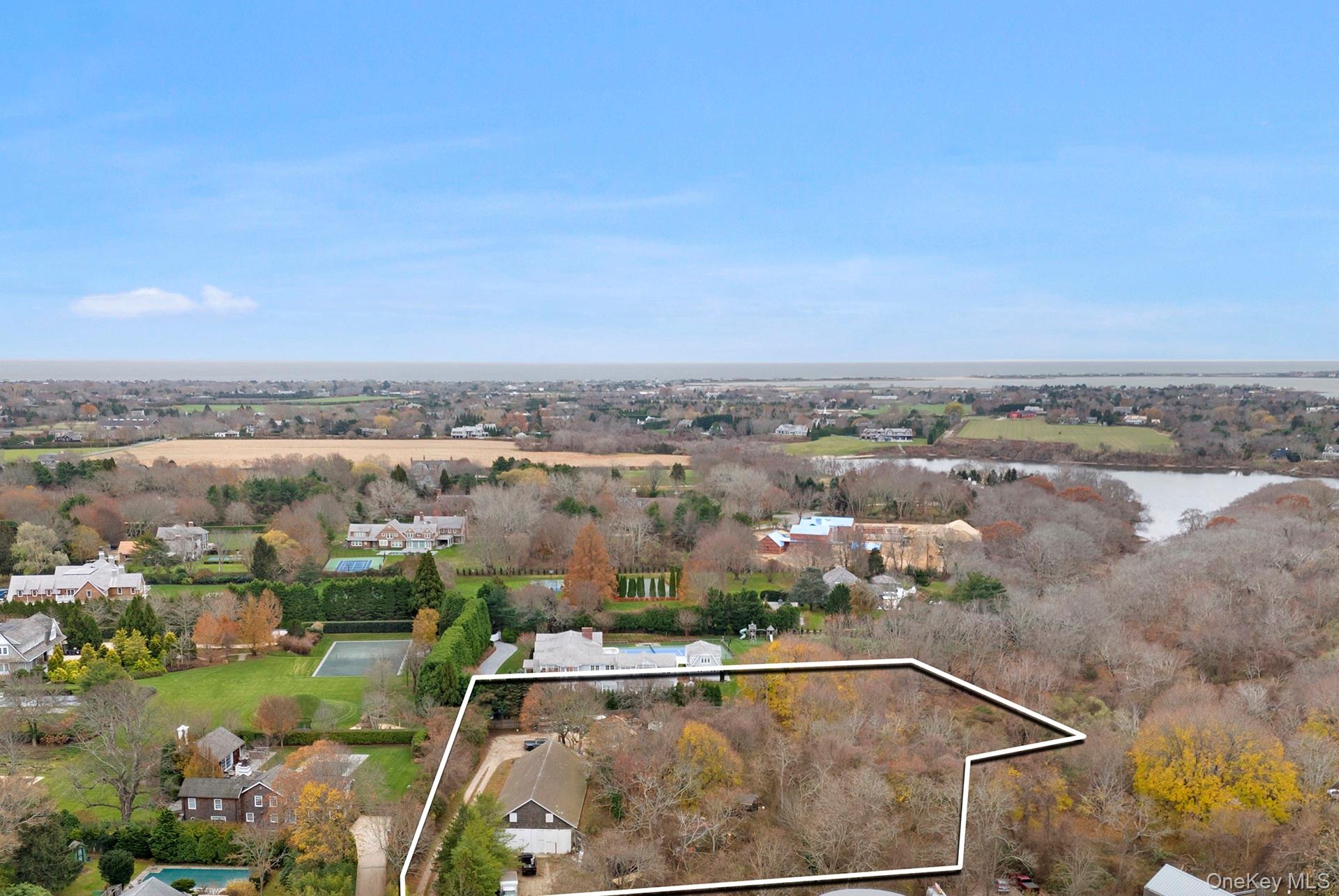 15 Hildreth Lane Bridgehampton, NY 11932 - Photo 3 of 4 View of property location featuring property boundaries highlighted and a nearby body of water