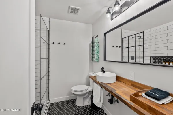 a bathroom with a shower