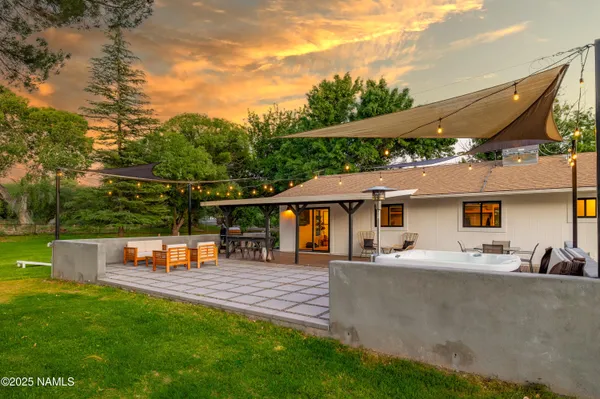 a view of outdoor space yard deck patio and outdoor kitchen